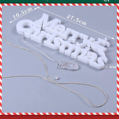 Instalatie LED de Craciun, Kadeny, Litere 3D, Merry Christmas, Lumina Calda, 27.5 x 10.5 x 1.4 cm, Alb