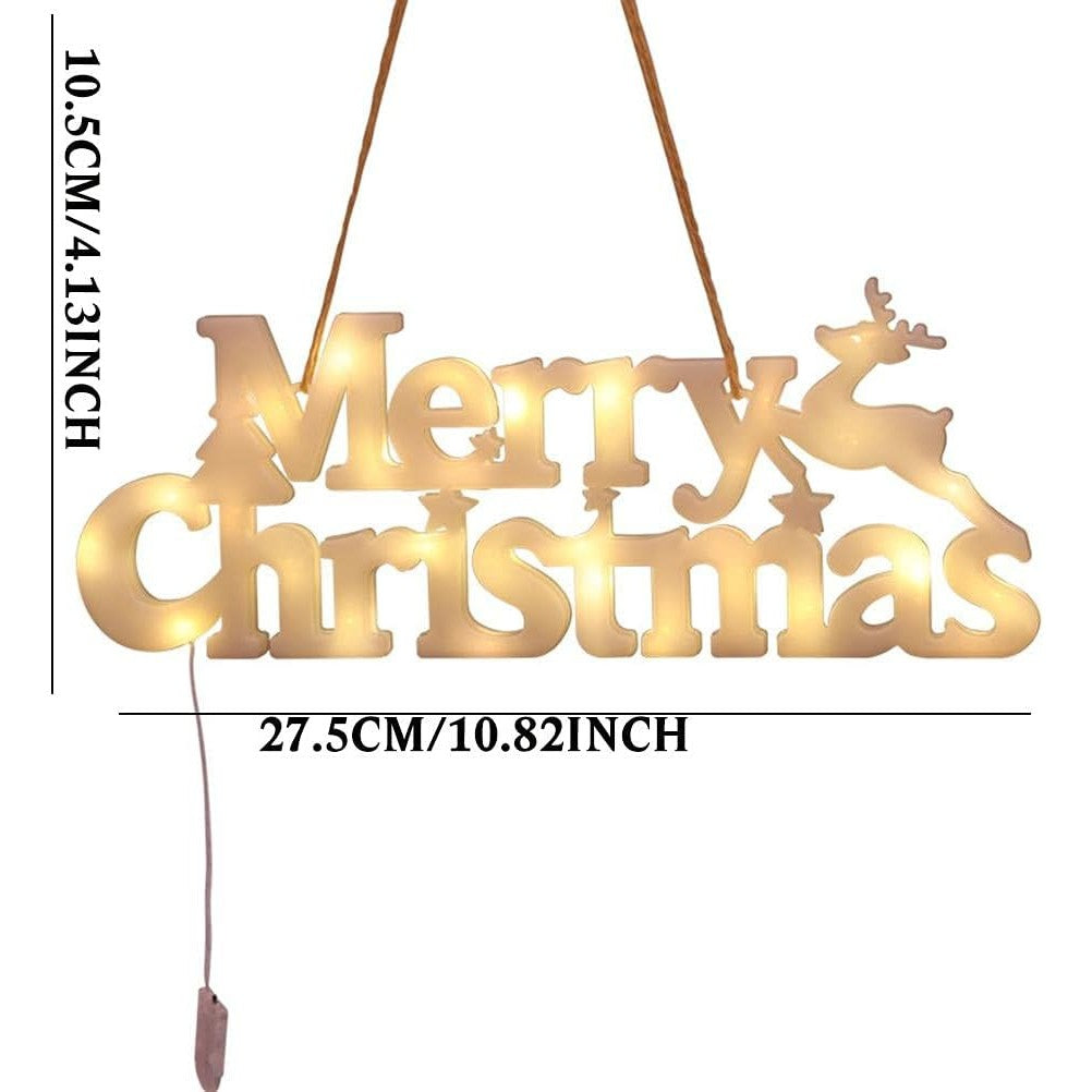 Instalatie LED de Craciun, Kadeny, Litere 3D, Merry Christmas, Lumina Calda, 27.5 x 10.5 x 1.4 cm, Alb