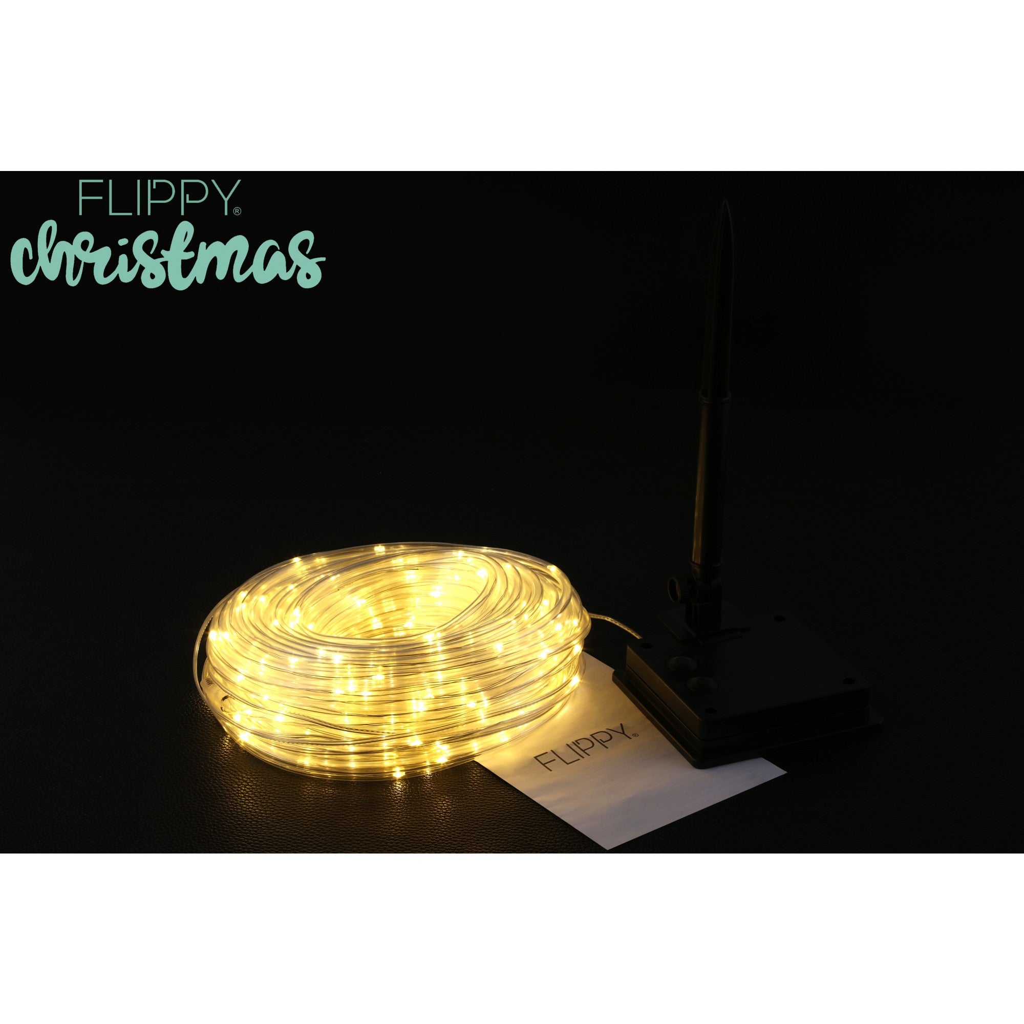 Instalatie luminoasa de Craciun tip furtun luminos, 300 LED-uri, 32 metri lungime, 8 programe, 2 metri prelungitor, sarma din cupru, incarcare solara, alb cald, Kaveny