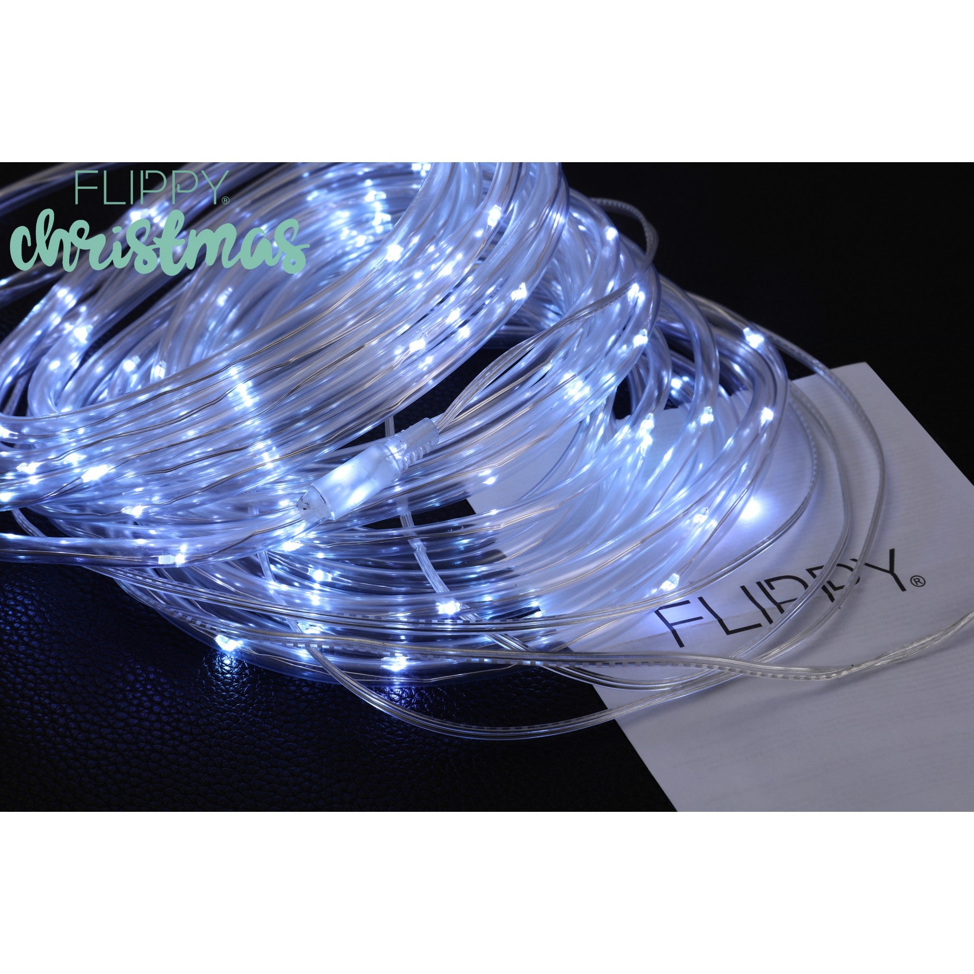 Instalatie luminoasa de Craciun tip furtun luminos, 300 LED-uri, 32 metri lungime, 8 programe, 2 metri prelungitor, sarma din cupru, incarcare solara, alb rece, Kaveny