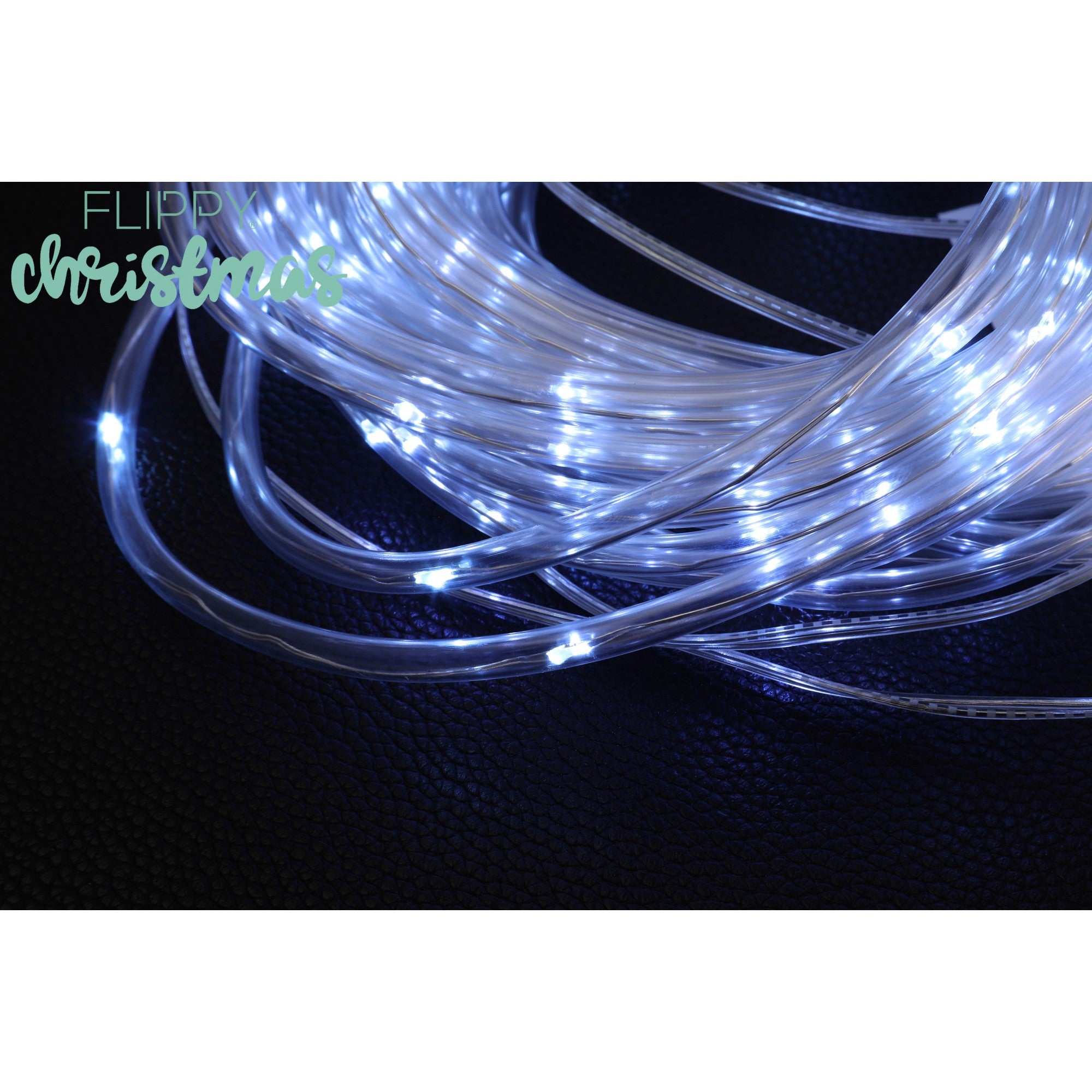 Instalatie luminoasa de Craciun tip furtun luminos, 300 LED-uri, 32 metri lungime, 8 programe, 2 metri prelungitor, sarma din cupru, incarcare solara, alb rece, Kaveny