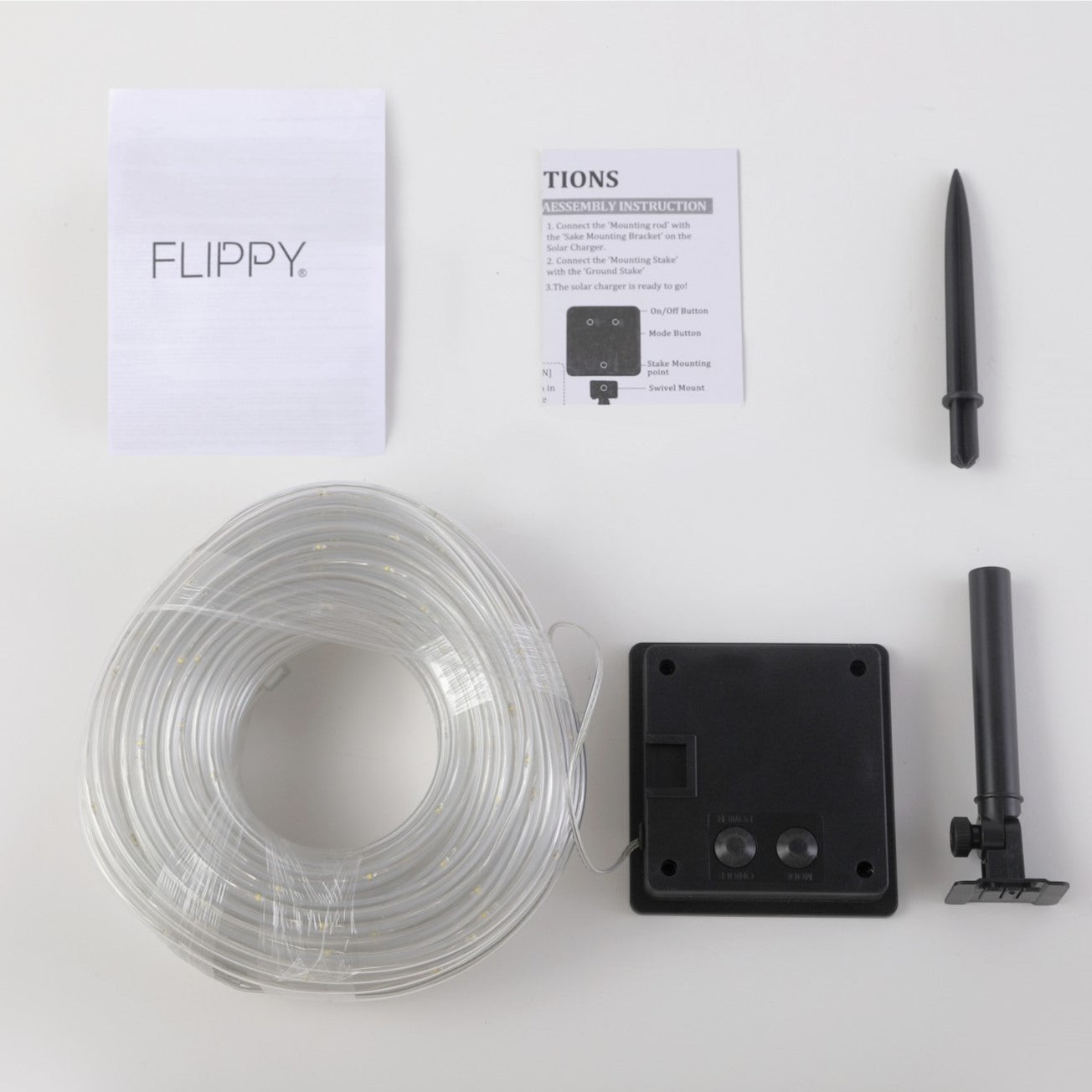 Instalatie luminoasa de Craciun tip furtun luminos, 300 LED-uri, 32 metri lungime, 8 programe, 2 metri prelungitor, sarma din cupru, incarcare solara, alb rece, Kaveny