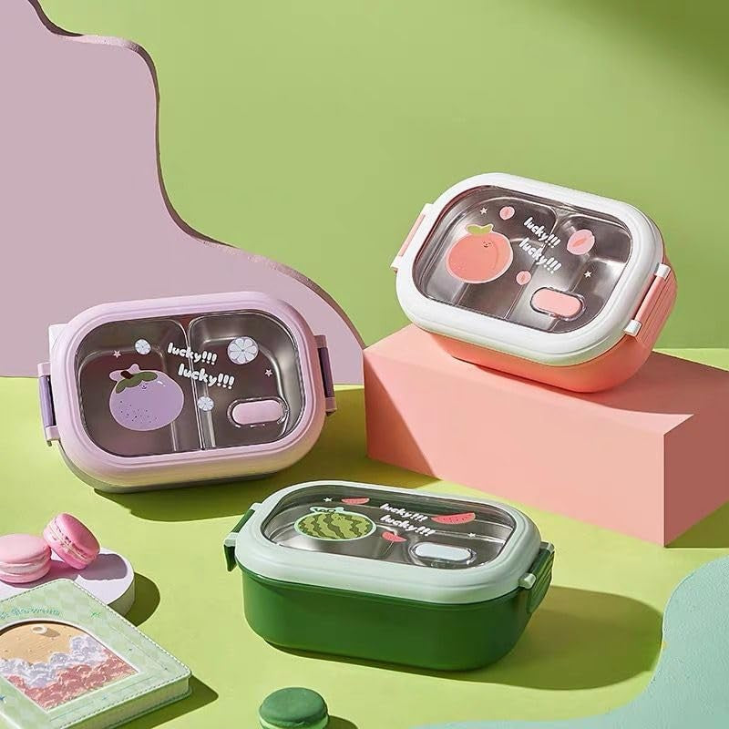 Cutie pentru Pranz sau Gustari, Kadeny, cu Doua Compartimente, pentru Copii si Adulti, Etansare, PP, Perfect pentru Scoala si Birou, 1000 mL, 22.5x14.5x8 cm, Roz