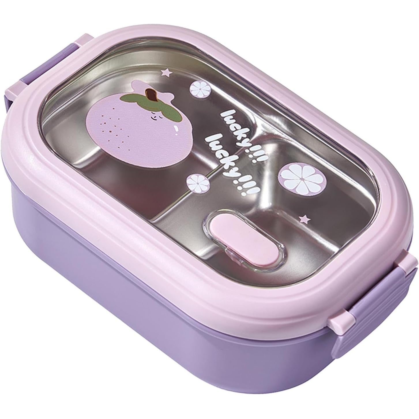 Cutie pentru Pranz sau Gustari, Kadeny, cu Doua Compartimente, pentru Copii si Adulti, Etansare, PP, Perfect pentru Scoala si Birou, 1000 mL, 22.5x14.5x8 cm, Mov