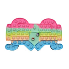 Joc din silicon interactiv antistres cu zaruri, Pop it Now and Flip It, Among Us, Multicolor