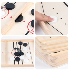 Joc Fooseball Interactiv, Kaveny, Tip Hockey pe Gheata, din Lemn, 10 Piese de Joc, +4 Ani, 35 x 22 cm, Multicolor