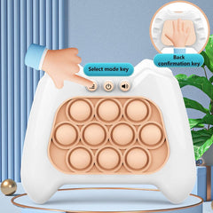 Joc Pop It, Kaveny, consola, joc interactiv, antistres, cu baterii, Abs si silicon, Alb, 12 x 10 x 5.8 cm