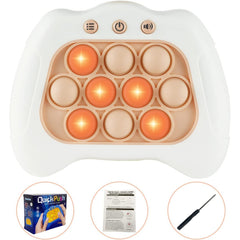 Joc Pop It, Kaveny, consola, joc interactiv, antistres, cu baterii, Abs si silicon, Alb, 12 x 10 x 5.8 cm