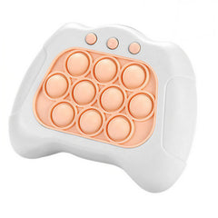 Joc Pop It, Kaveny, consola, joc interactiv, antistres, cu baterii, Abs si silicon, Alb, 12 x 10 x 5.8 cm