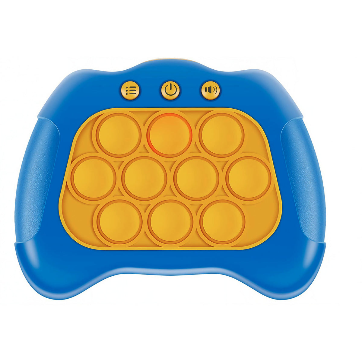 Joc Pop It, Kaveny, consola, joc interactiv, antistres, cu baterii, Abs si silicon, Albastru, 12 x 10 x 5.8 cm