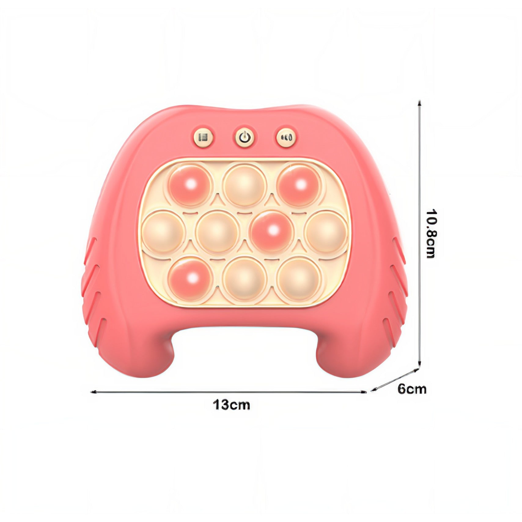 Joc Pop It, Kaveny, consola, joc interactiv, antistres, cu baterii, Abs si silicon, Roz, 12 x 10 x 5.8 cm