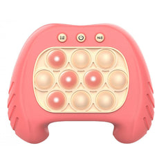 Joc Pop It, Kaveny, consola, joc interactiv, antistres, cu baterii, Abs si silicon, Roz, 12 x 10 x 5.8 cm