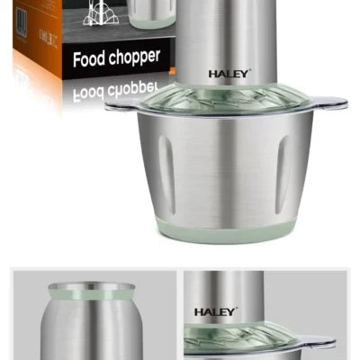 Tocator de alimente Haley HY-1238 – Putere de 500W si vas de 3L din inox pentru tocare eficienta