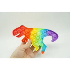 Jucarie antistres din silicon, Kaveny, Pop It Now and Flip It, Dinozaur mic, Multicolor V1