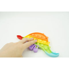 Jucarie antistres din silicon, Kaveny, Pop It Now and Flip It, Dinozaur mic, Multicolor V4