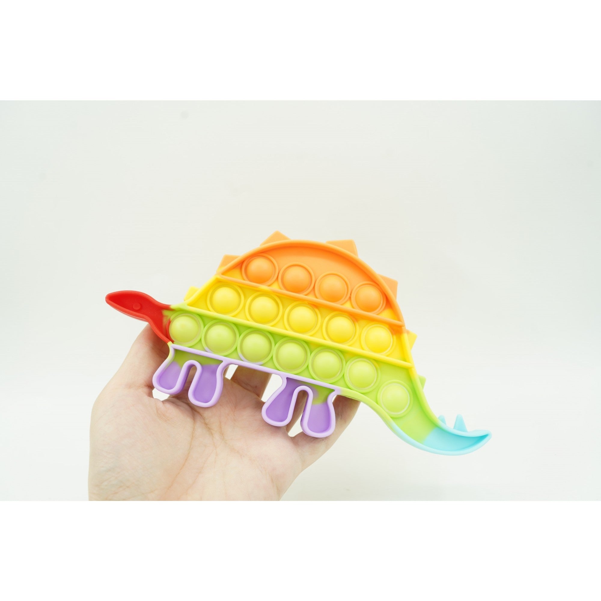 Jucarie antistres din silicon, Kaveny, Pop It Now and Flip It, Dinozaur mic, Multicolor V4