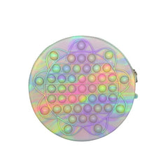 Jucarie antistres din silicon, Kaveny, Pop It Now and Flip It, Geanta de umar, Floarea soarelui, Macarons