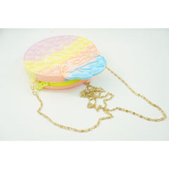 Jucarie antistres din silicon, Kaveny, Pop It Now and Flip It, Geanta de umar, Mica printesa, 16 cm, Macarons