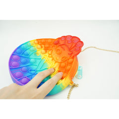 Jucarie antistres din silicon, Kaveny, Pop It Now and Flip It, Geanta de umar, Mica printesa Elsa, Multicolor