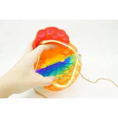 Jucarie antistres din silicon, Kaveny, Pop It Now and Flip It, Geanta de umar, Mica printesa Elsa, Multicolor