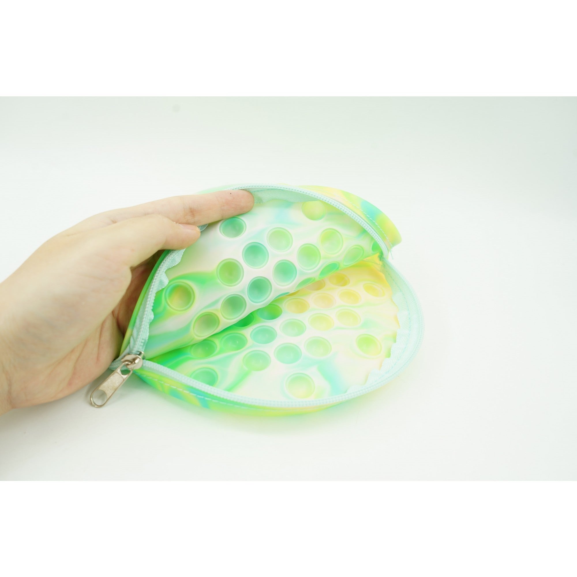Jucarie antistres din silicon, Kaveny, Pop It Now and Flip It, Geanta, Floarea Soarelui, Verde