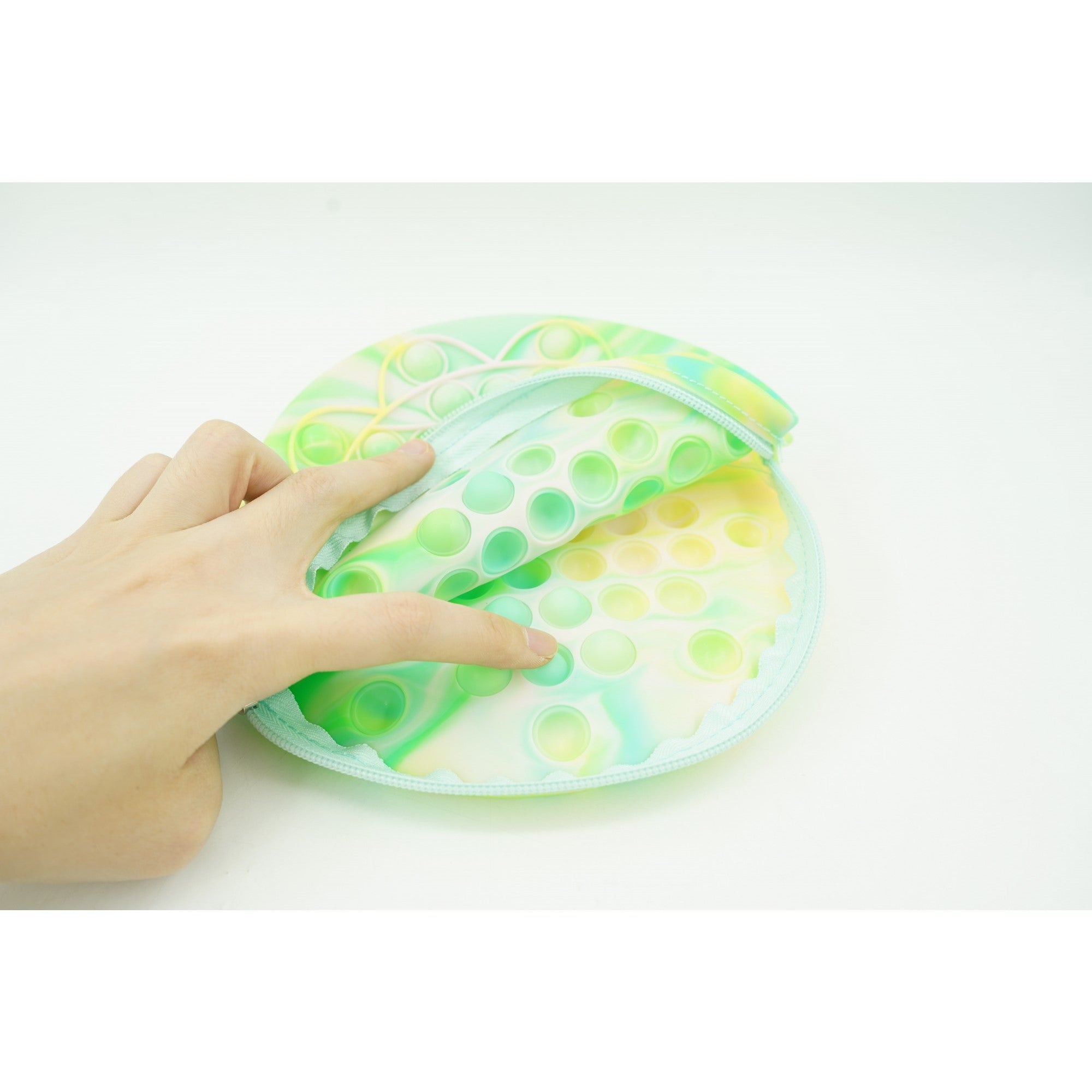 Jucarie antistres din silicon, Kaveny, Pop It Now and Flip It, Geanta, Floarea Soarelui, Verde