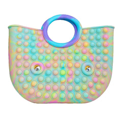 Jucarie Antistres, Kaveny, Tip Pop It Now and Flip It, Geanta, din Silicon, 28 cm, Multicolor