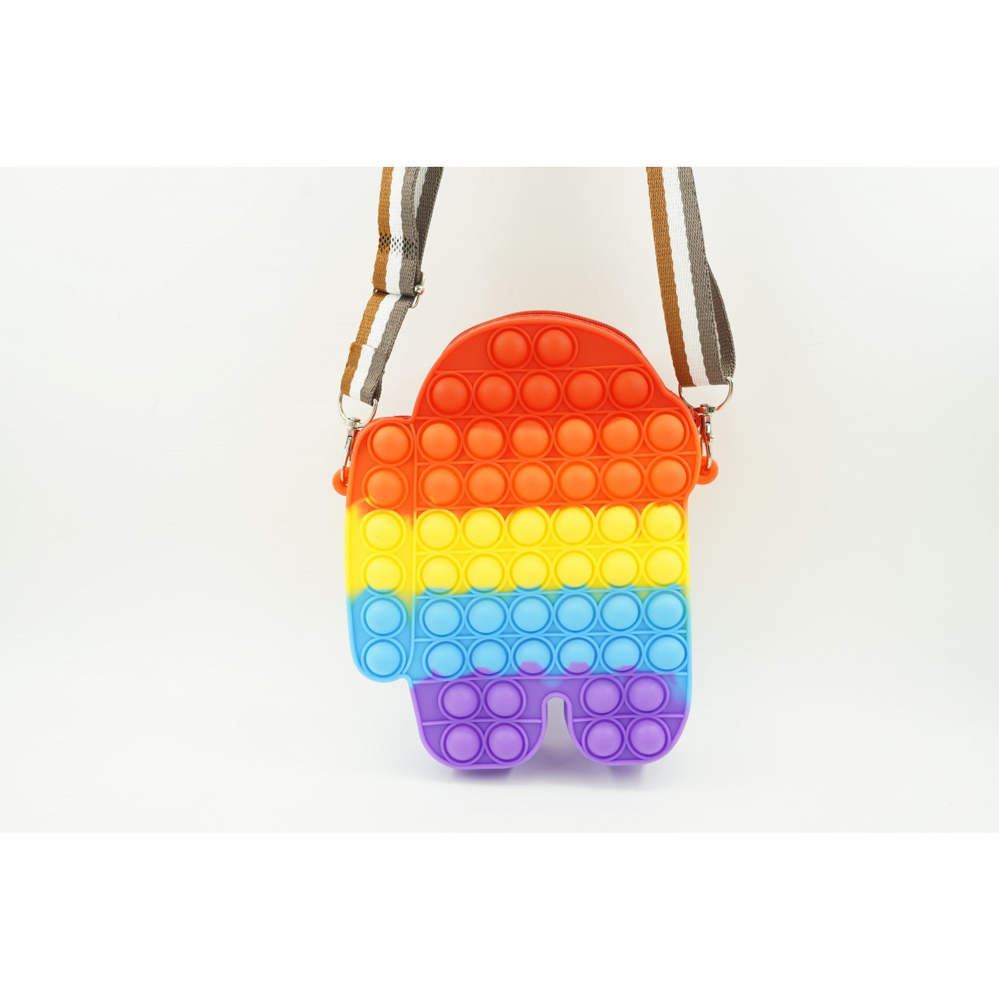 Jucarie antistres din silicon, Kaveny, Pop It Now and Flip It, Geanta mica, Among Us, Multicolor