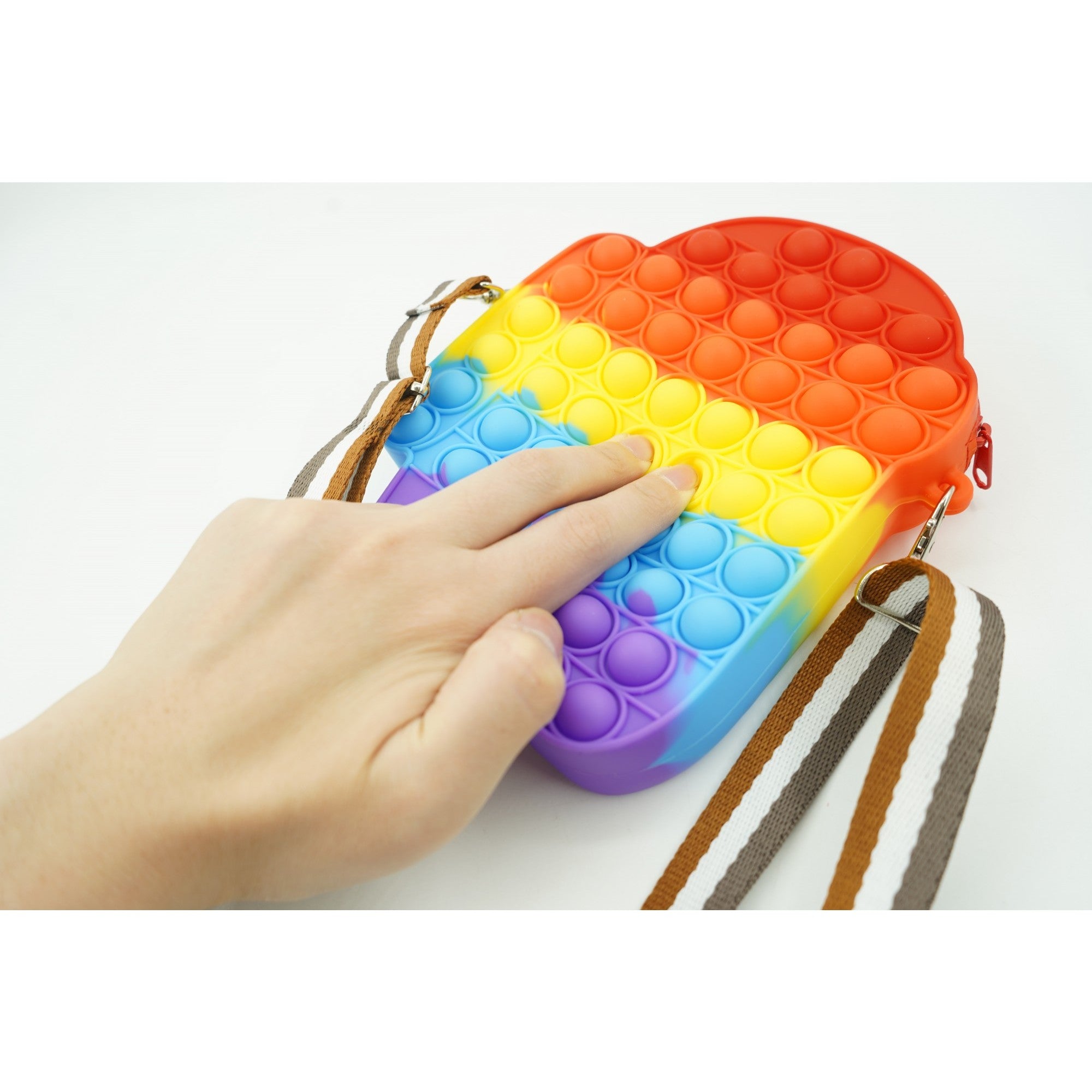 Jucarie antistres din silicon, Kaveny, Pop It Now and Flip It, Geanta mica, Among Us, Multicolor