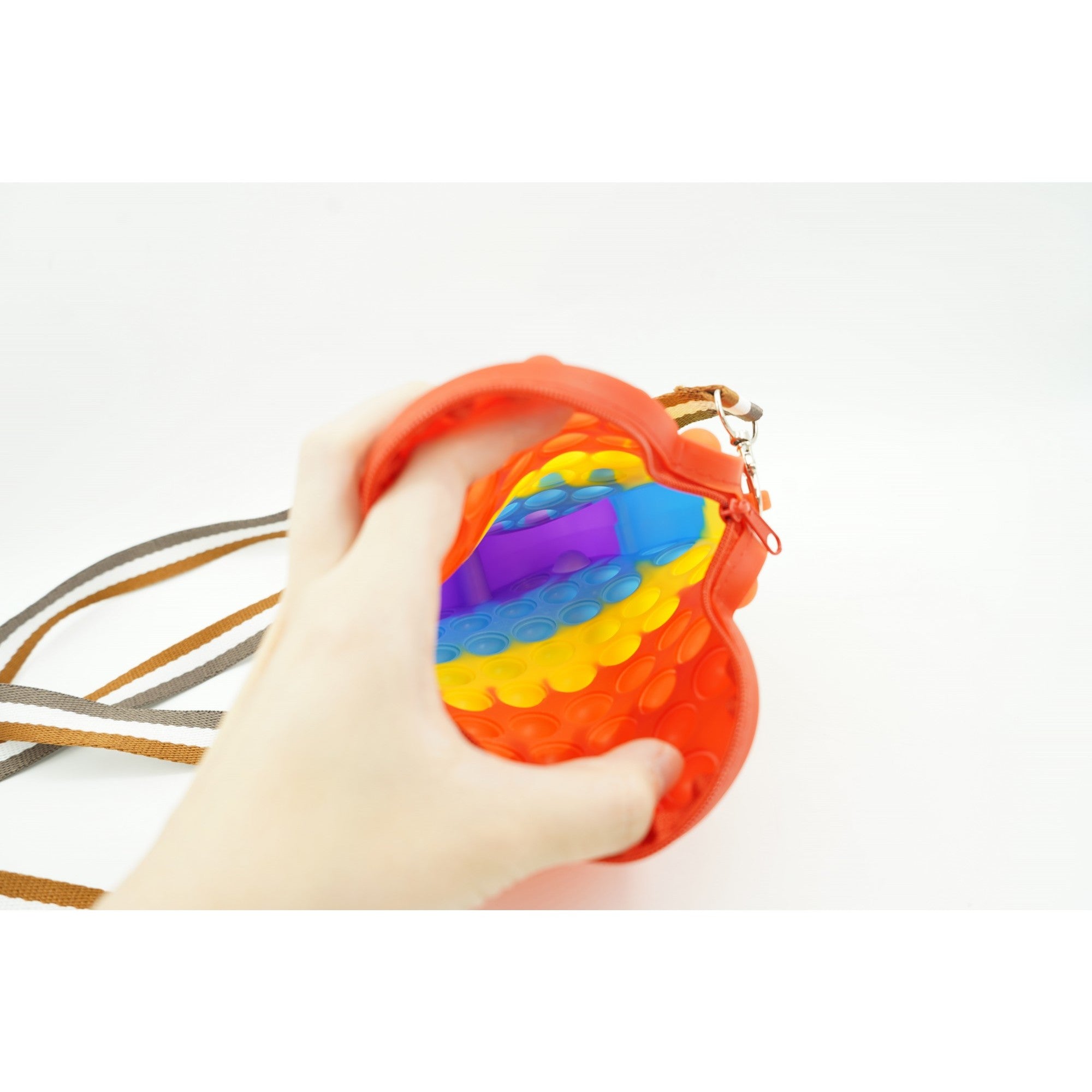 Jucarie antistres din silicon, Kaveny, Pop It Now and Flip It, Geanta mica, Among Us, Multicolor