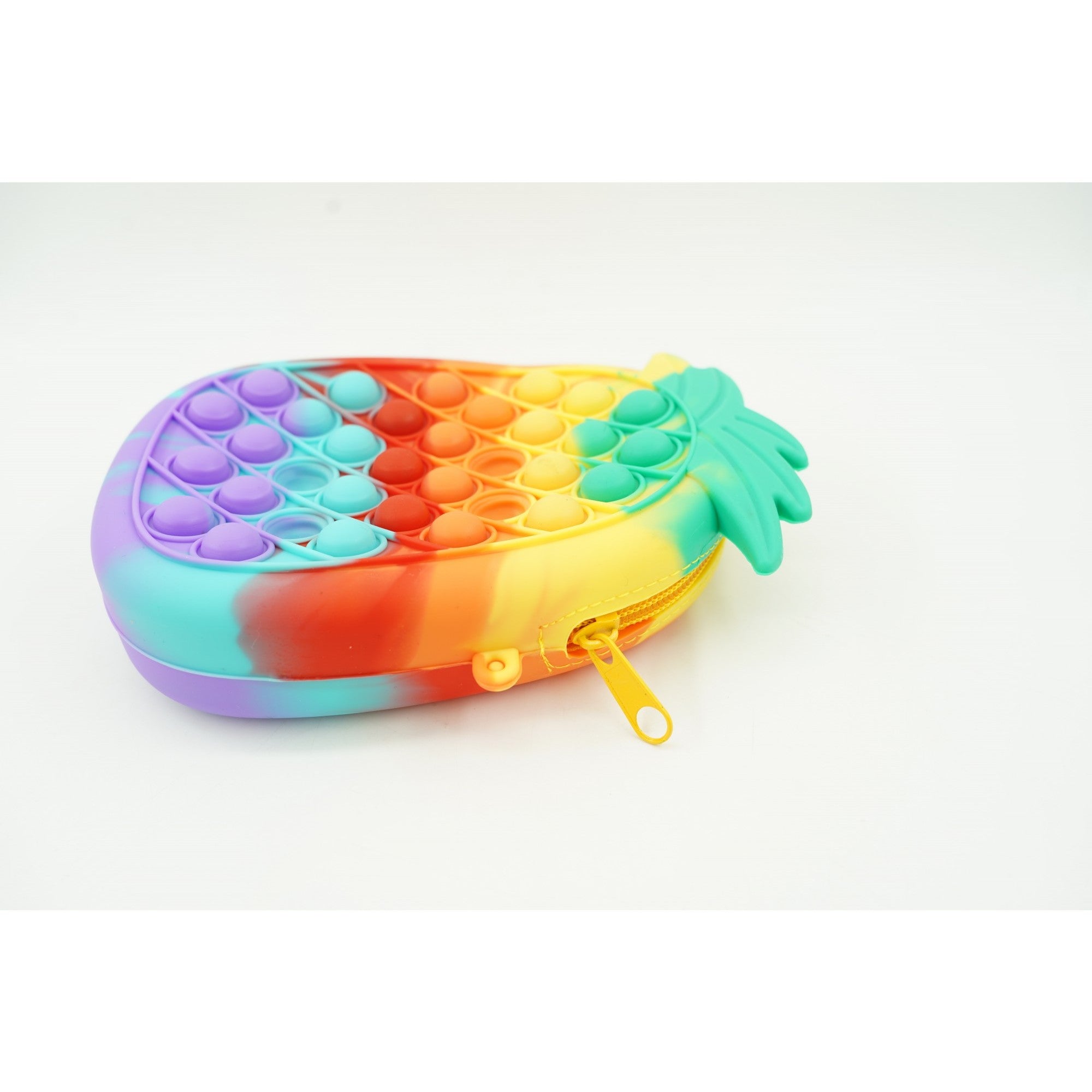 Jucarie antistres din silicon, Kaveny, Pop It Now and Flip It, Geanta mica, Ananas, Multicolor, Model 1