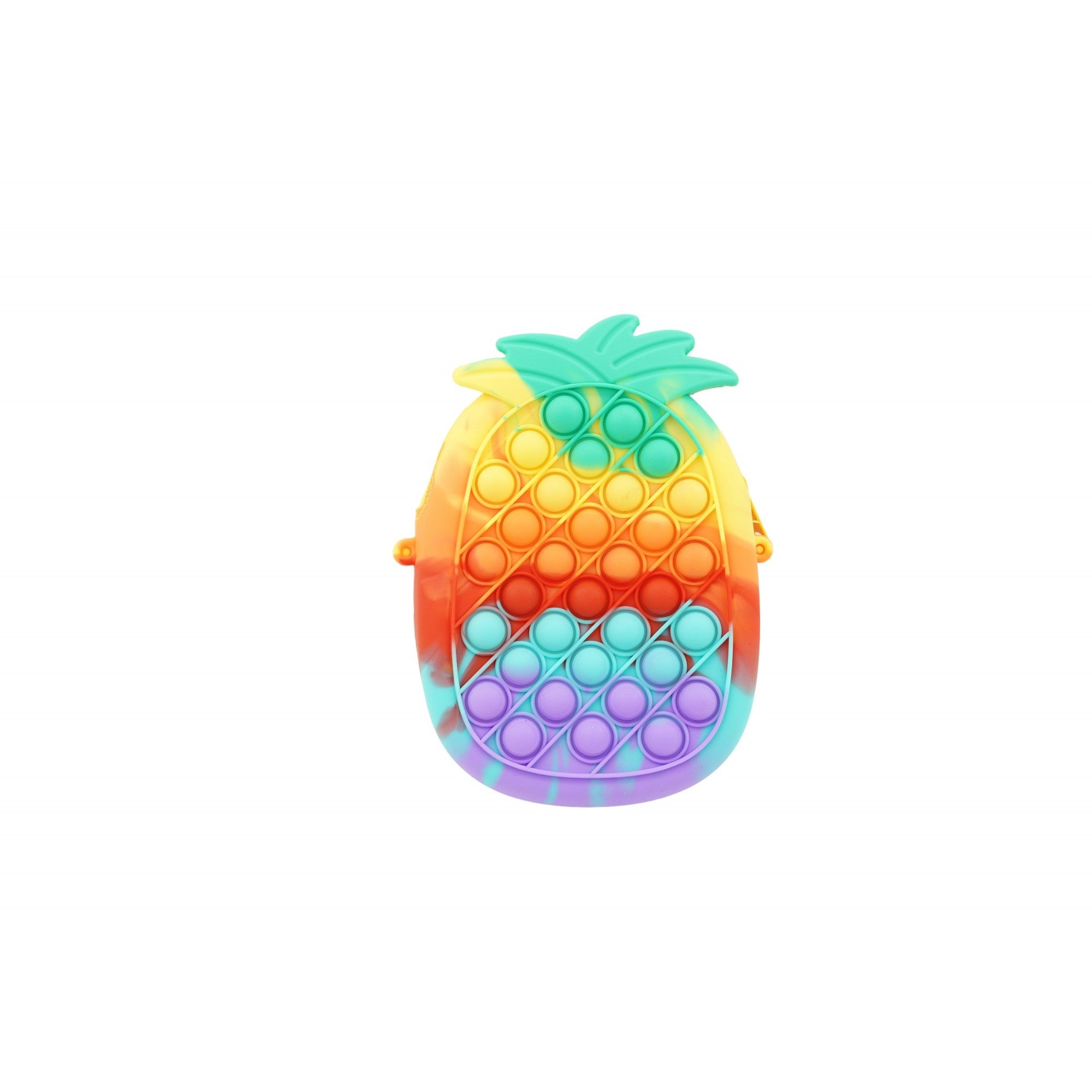 Jucarie antistres din silicon, Kaveny, Pop It Now and Flip It, Geanta mica, Ananas, Multicolor, Model 1