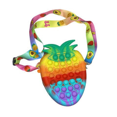 Jucarie antistres din silicon, Kaveny, Pop It Now and Flip It, Geanta mica, Ananas, Multicolor, Model 2