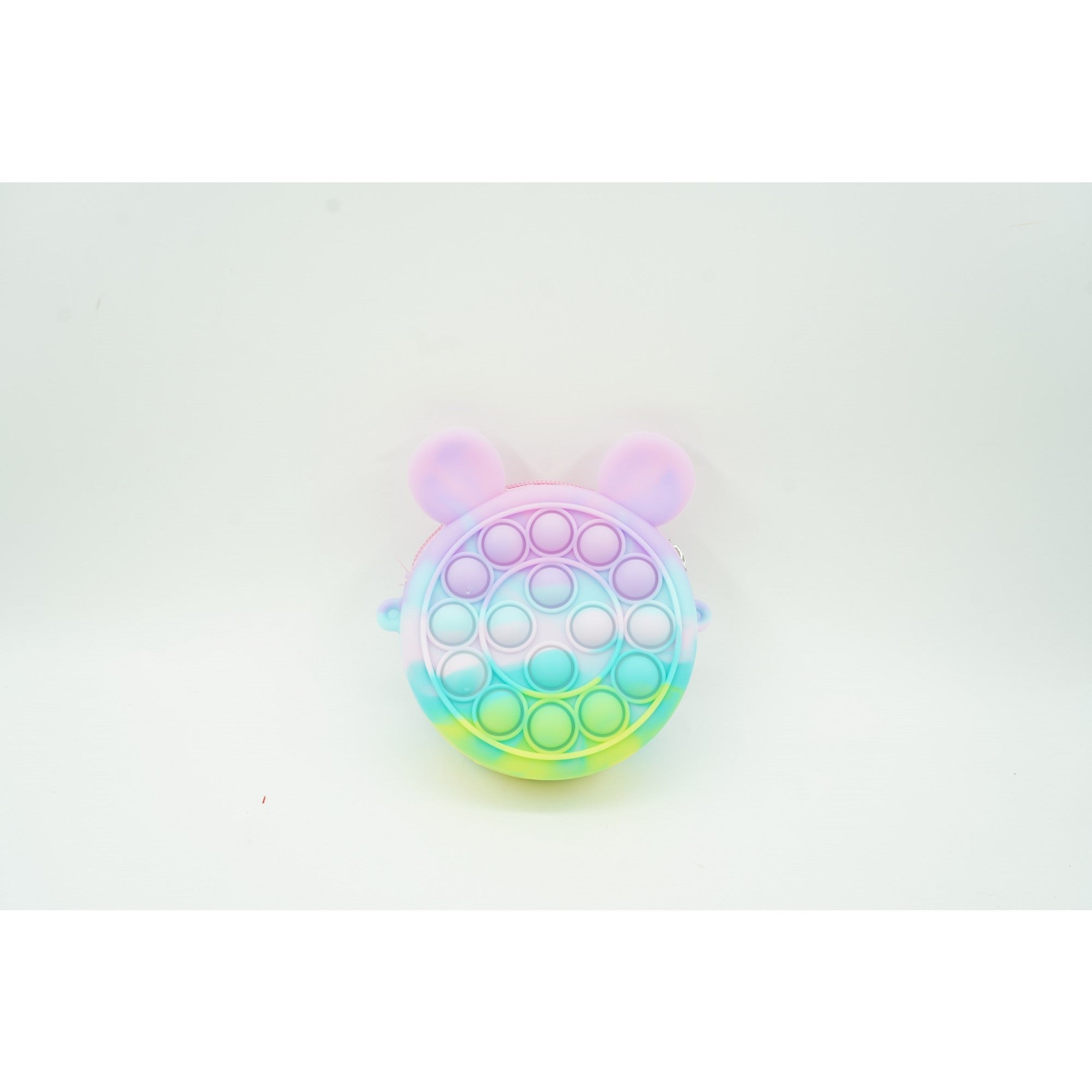 Jucarie antistres din silicon Kaveny, Pop it Now and Flip It ,Mini Geanta, Mickey Mouse, 6 cm, Macarons