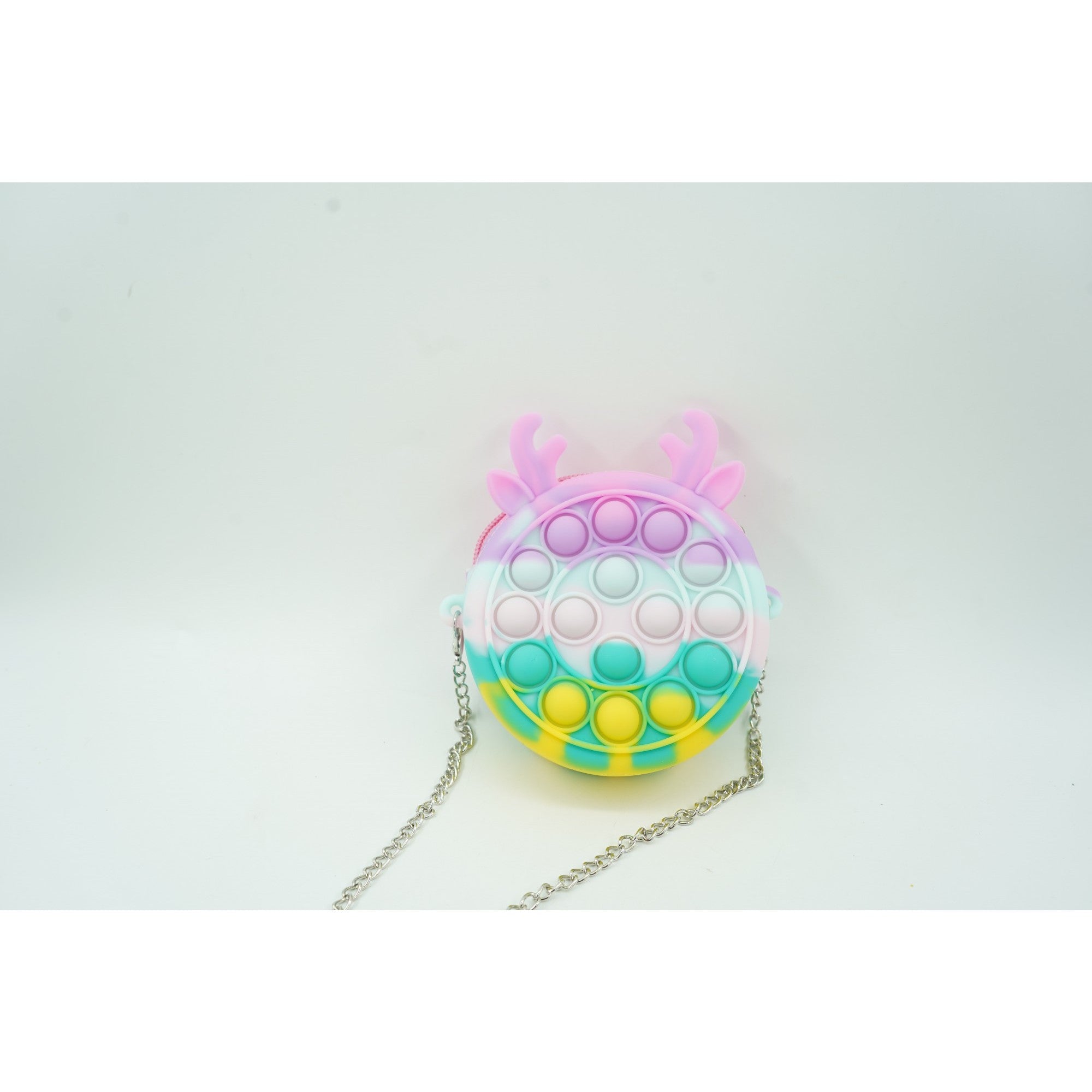Jucarie antistres din silicon Kaveny, Pop it Now and Flip It ,Mini Geanta, Ren, 6 cm, Macarons