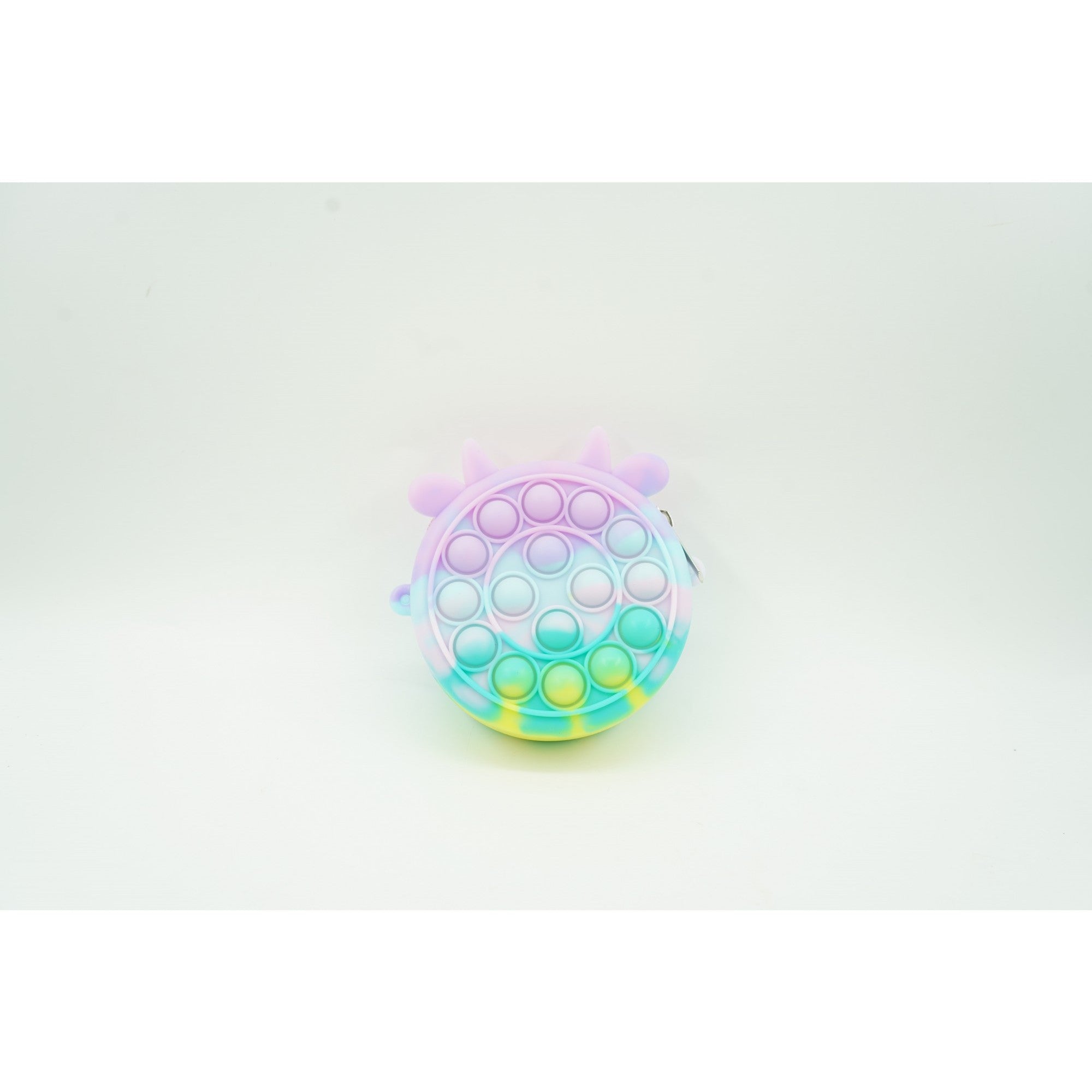 Jucarie antistres din silicon Kaveny, Pop it Now and Flip It ,Mini Geanta, Vacuta, 6 cm, Macarons