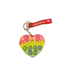 Jucarie antistres din silicon, Kaveny, Pop It Now and Flip It, Portofel inima, Galben/Gri