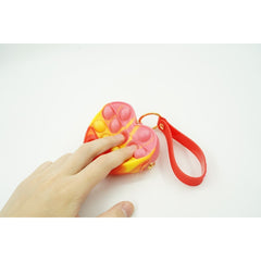 Jucarie antistres din silicon, Kaveny, Pop It Now and Flip It, Portofel inima, Rosu/Galben