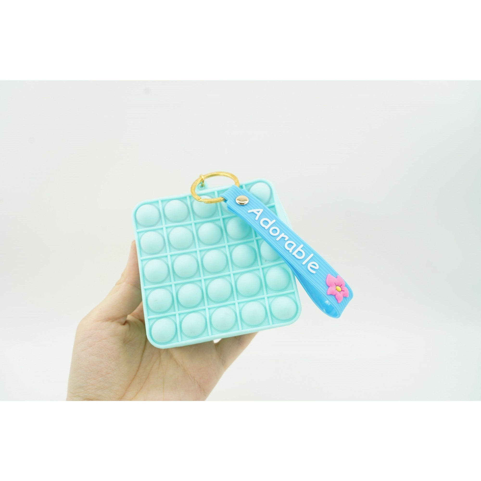 Jucarie antistres din silicon, Kaveny, Pop It Now and Flip It, Portofel patrat, Verde/Bleu