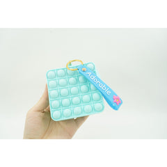 Jucarie antistres din silicon, Kaveny, Pop It Now and Flip It, Portofel patrat, Verde/Bleu