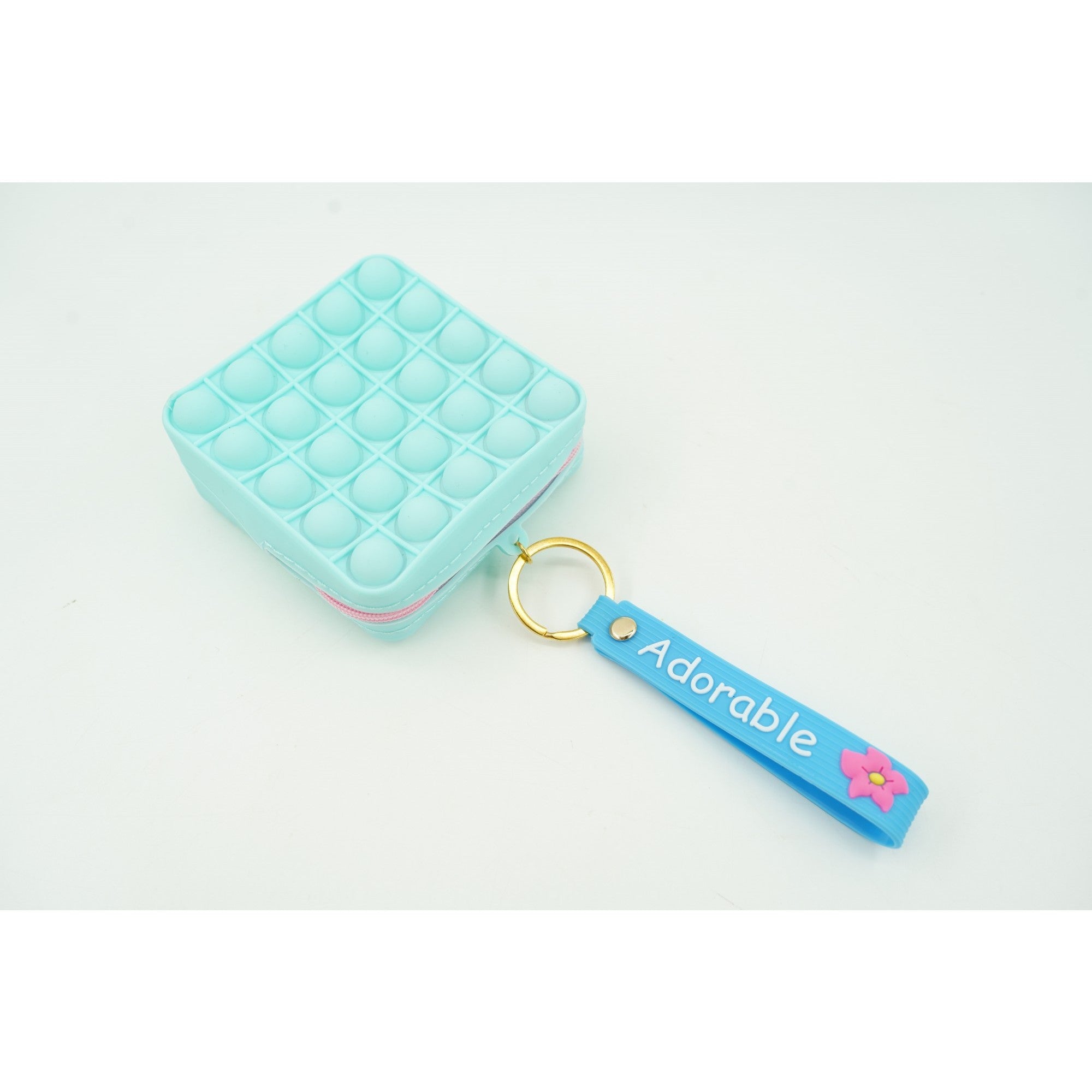 Jucarie antistres din silicon, Kaveny, Pop It Now and Flip It, Portofel patrat, Verde/Bleu