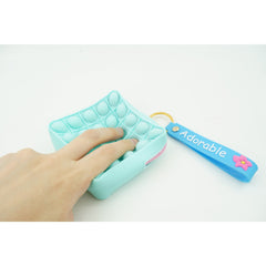 Jucarie antistres din silicon, Kaveny, Pop It Now and Flip It, Portofel patrat, Verde/Bleu