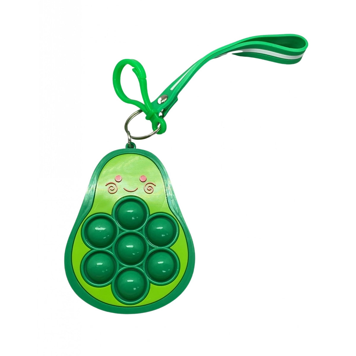 Jucarie antistres din silicon, Kaveny, Pop It Now and Flip It, Simple Dimple, Breloc, Avocado, Verde