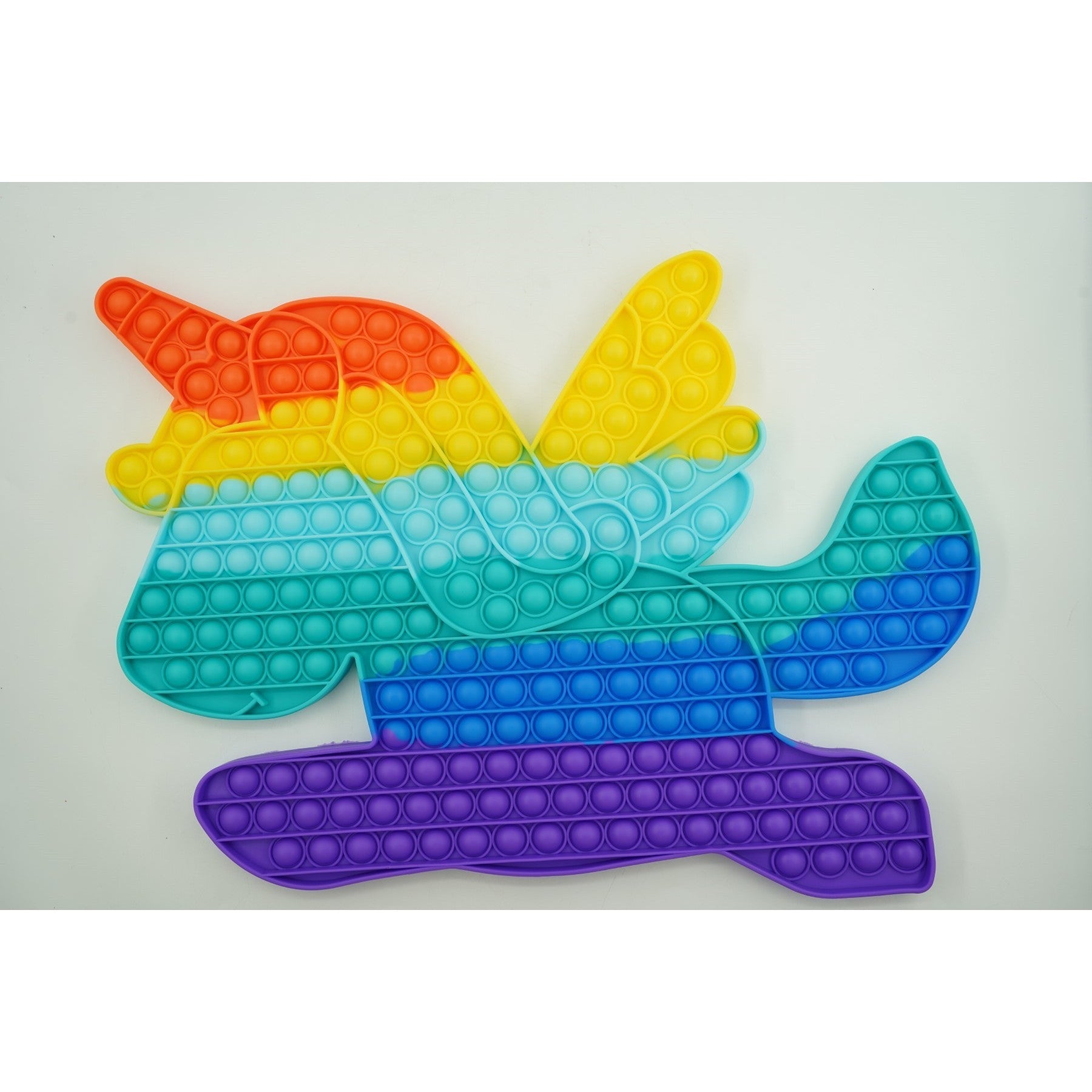 Jucarie antistres din silicon Kaveny, Pop it Now and Flip It ,Unicorn cu aripi ,Multicolor