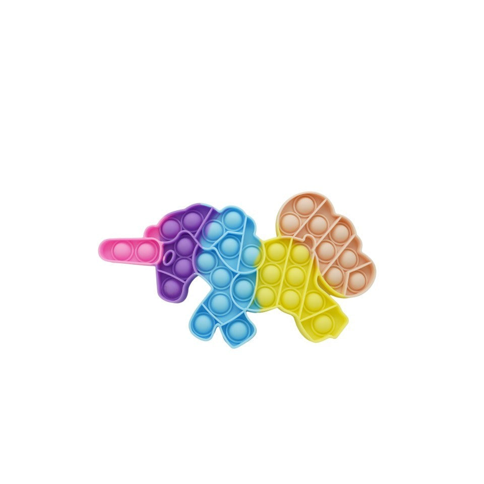 Jucarie antistres din silicon, Pop it Now and Flip It, Unicorn, Multicolor, Model 2
