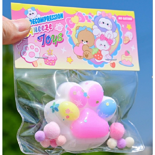 Jucarie Antistres Squishy, Kaveny, cu Revenire Lenta, Labuta de Pisica Pufoasa, 7.5 cm, Ambalaj Transparent, Model 27056, Multicolor