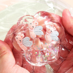 Jucarie Antistres Squishy, Kaveny, cu Revenire Lenta, Squeeze Pinch Family, Model Cat Paw, 6.5 x 7 cm, din Tpr, 4-6 Ani, Model 7 Insecte, Transparent