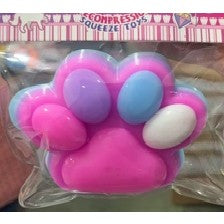 Jucarie Antistres Squishy, Kaveny, cu Revenire Lenta, Labuta de Pisica Pufoasa, 8.5 x 7.5 cm, Ambalaj Transparent, Roz Albastru deschis