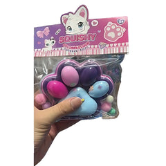 Jucarie Antistres Squishy, Kaveny, cu Revenire Lenta, Squeeze Pinch Family, Model Cat Paw, 12.5x10.5 cm, 220g, Ambalaj Transparent, Model 026, Multicolor