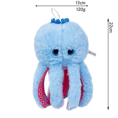 Jucarie Moale de Plus Italian Brainrot, Kaveny, cu Agatatoare, Model Blueberrini Octopussini, Jucarie Moale pentru Copii, 13 x 22 cm, Albastru/Roz
